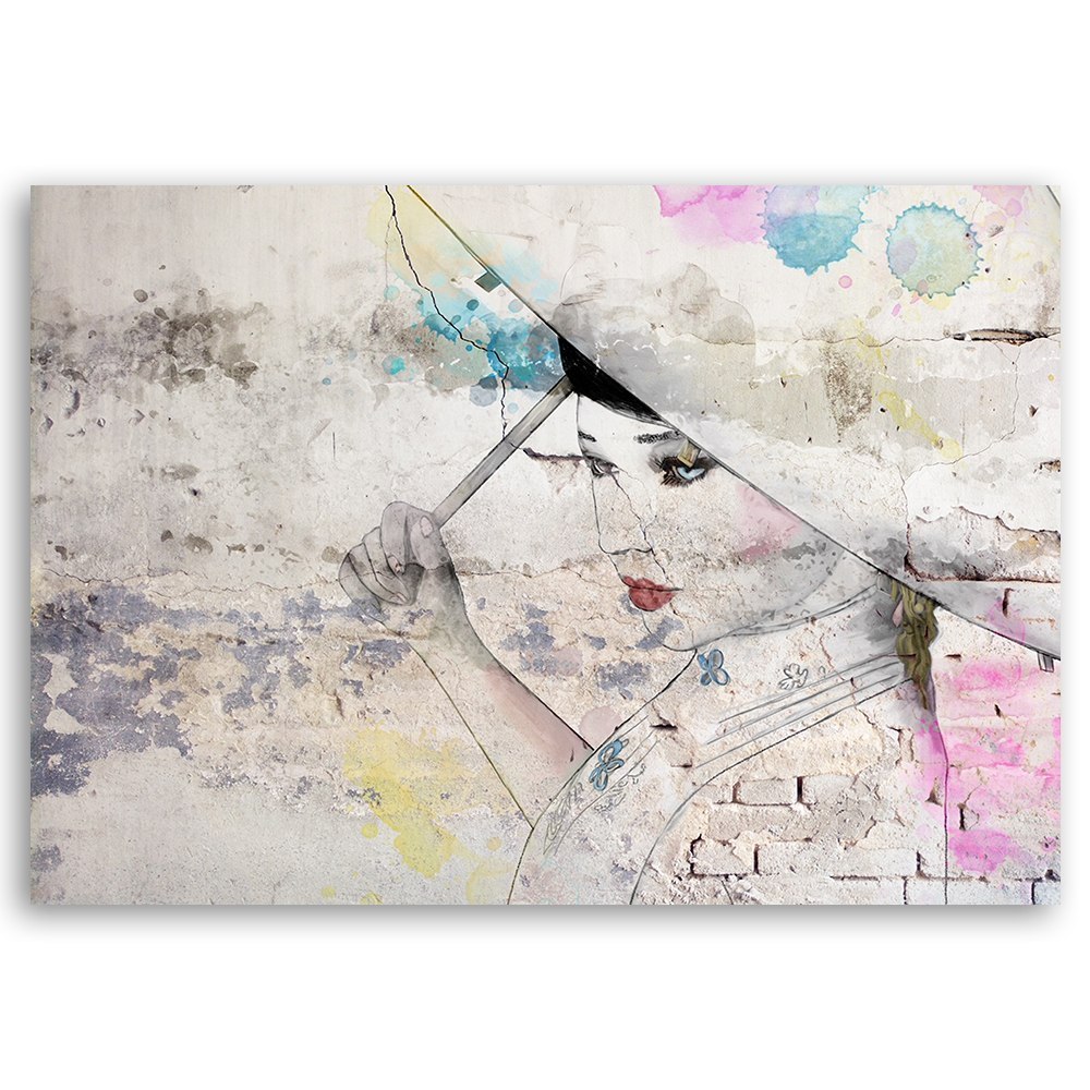 Emaga Obraz na płótnie, Gejsza trzymająca parasol - 60x40